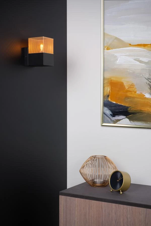 Lucide RENATE - Wall light - 1xE27 - Matt Gold / Brass - atmosphere 2